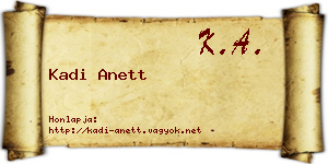 Kadi Anett névjegykártya